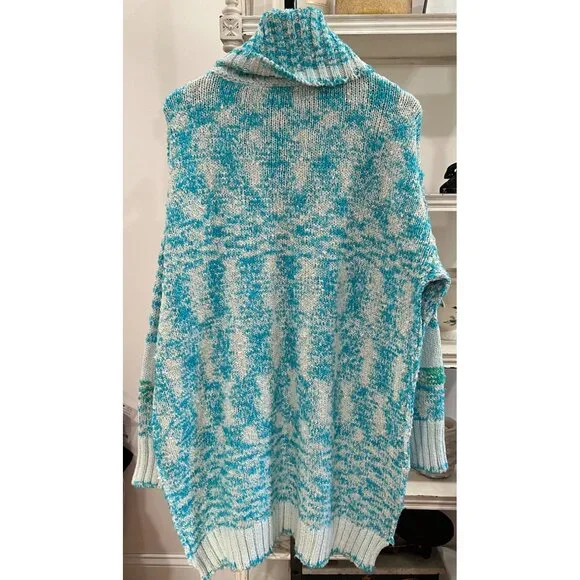 Free People Winter Storm Tunic Knit Dress Sweater Size Large Ice Blue